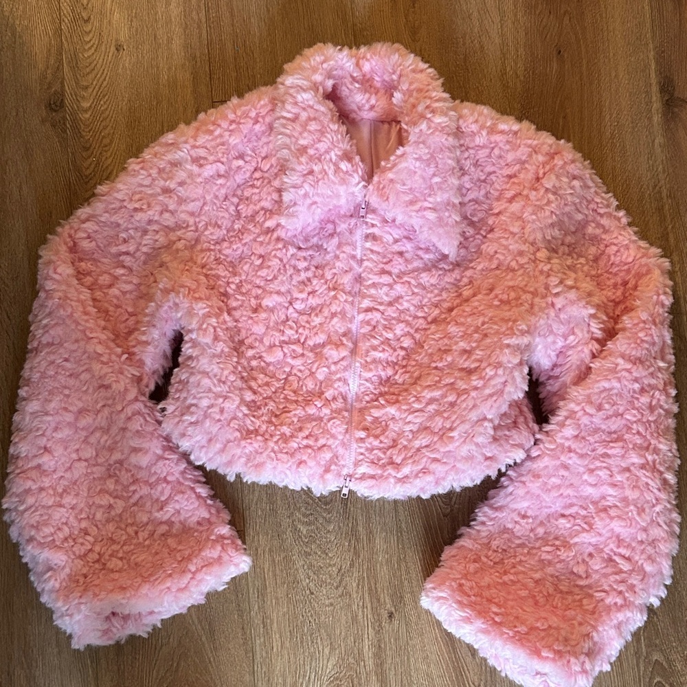 Cozy Teddy Pink women’s jacket size XS like new condition